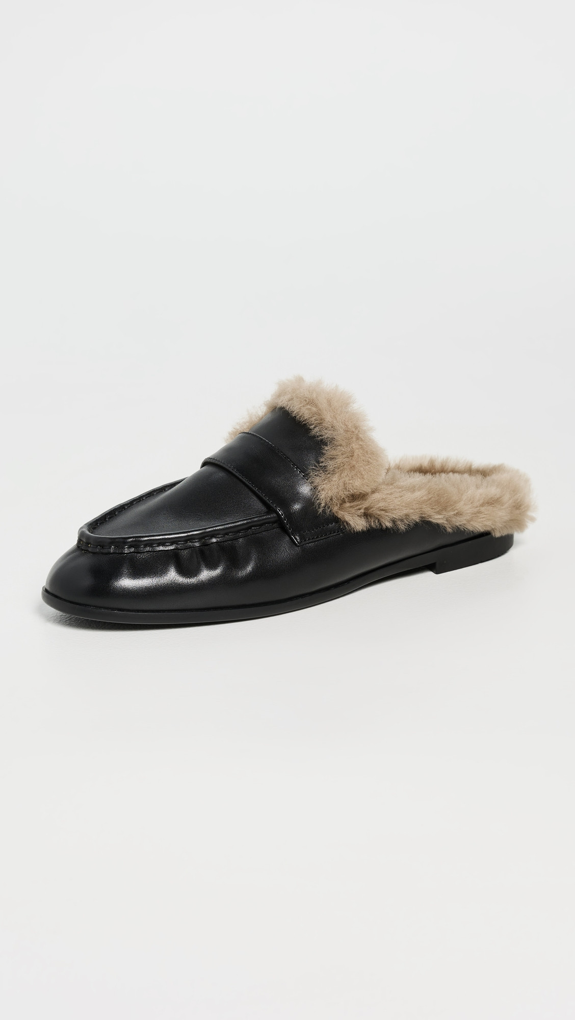 Black Suede Studio Theo Loafers Black Leather/Shearling 39 | Shopbop