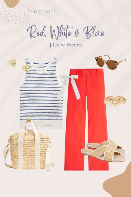 Red, white, blue and preppy! I have these pants in a different color and they are so comfortable! A great option if jeans are too thick for summer. This would be a cute Memorial Day outfit  

#LTKOver40 #LTKStyleTip #LTKSaleAlert