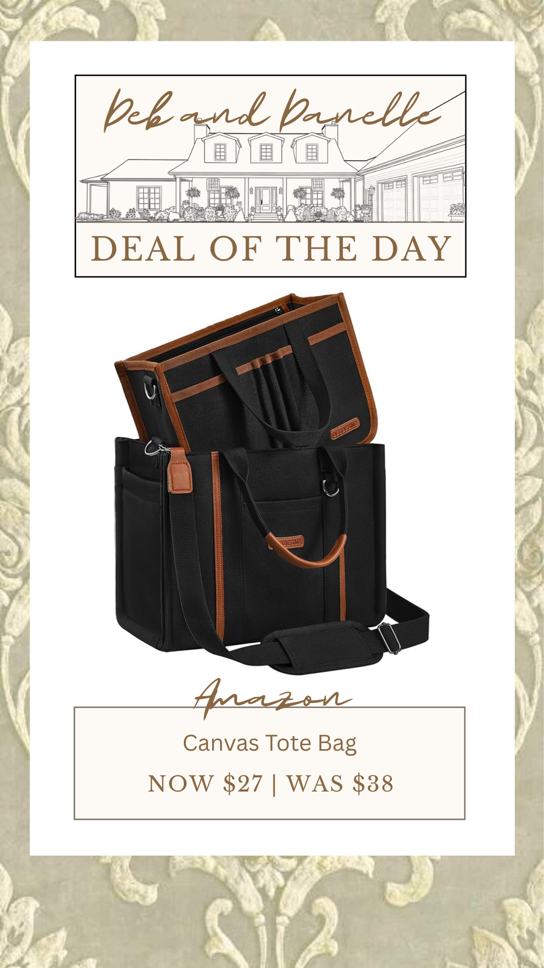 This canvas bas is on an amazing deal from Amazon. It comes in a variety of colors and also comes with a detachable organizer with a variety of compartments.  

 #LTKSaleAlert