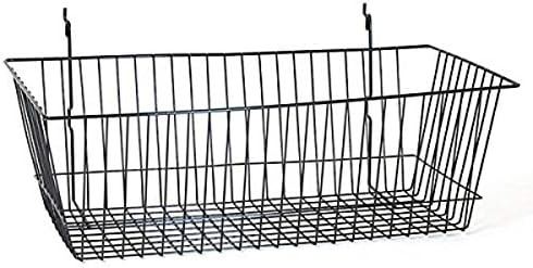 KC Store Fixtures A03015 Basket Fits Slatwall, Grid, Pegboard, 24" W x 12" D x 8" H, Black (Pack ... | Amazon (US)