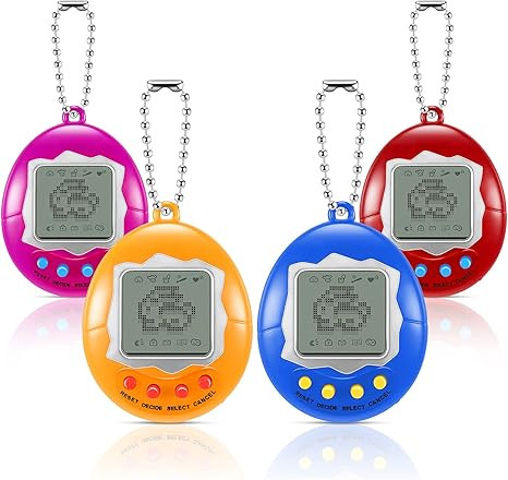 4 Pieces Virtual Electronic Digital Pet Keychain Game Digital Game Keychain Nostalgic Virtual Dig... | Amazon (US)