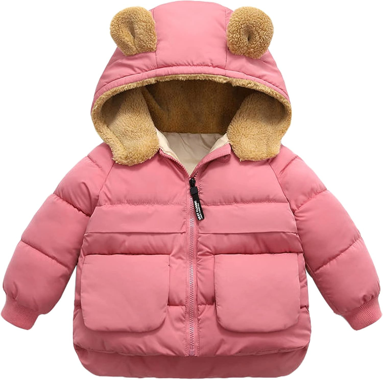 Baby Winter Thick Warm Quilted Jacket Sherpa Fleece Hood Coat with Bear Ear Insulated Parka Anora... | Amazon (US)