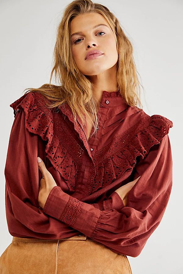 Hit The Road Buttondown by Free People, Cowboy, L | Free People (Global - UK&FR Excluded)