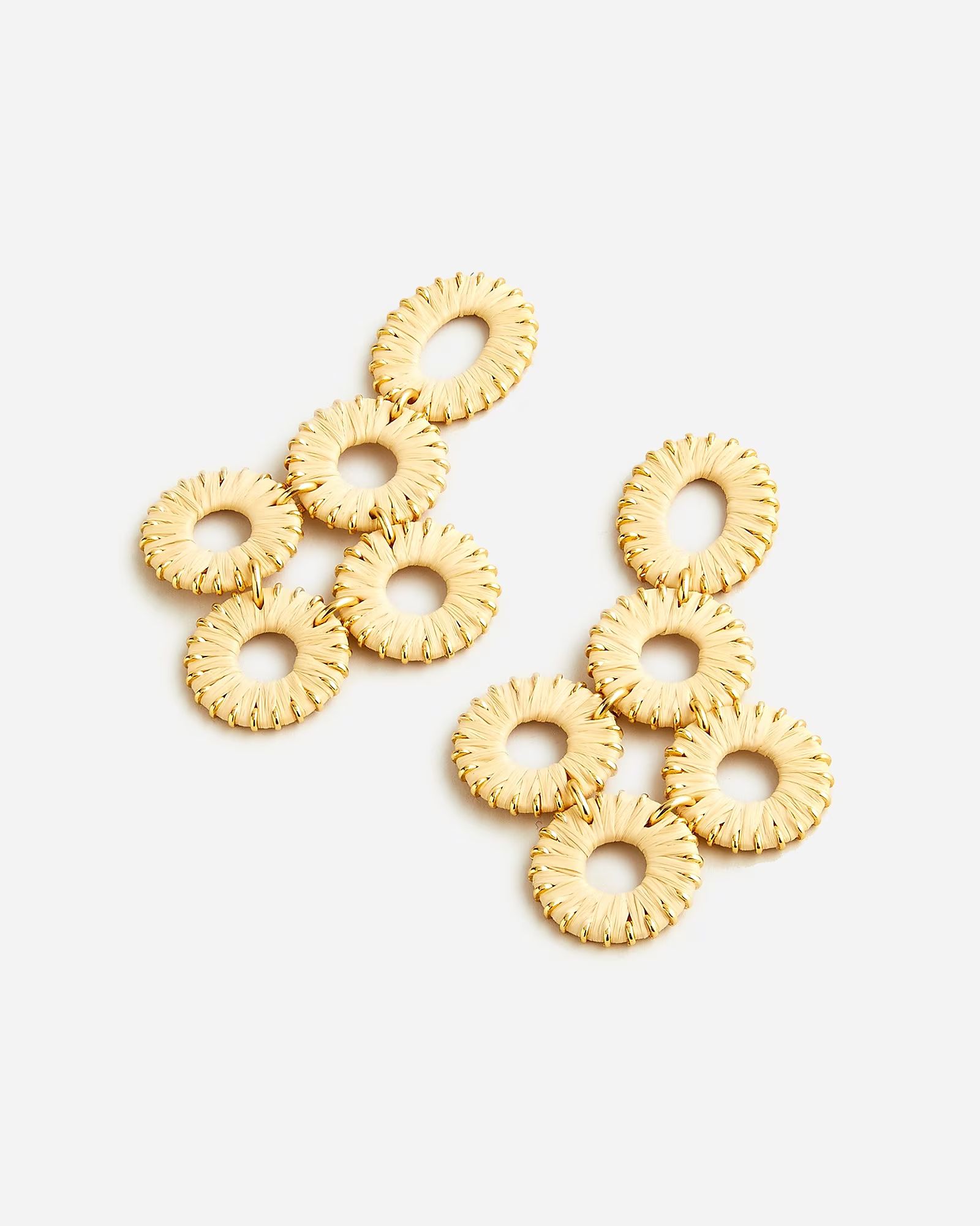 Raffia-wrapped disc earrings | J.Crew US