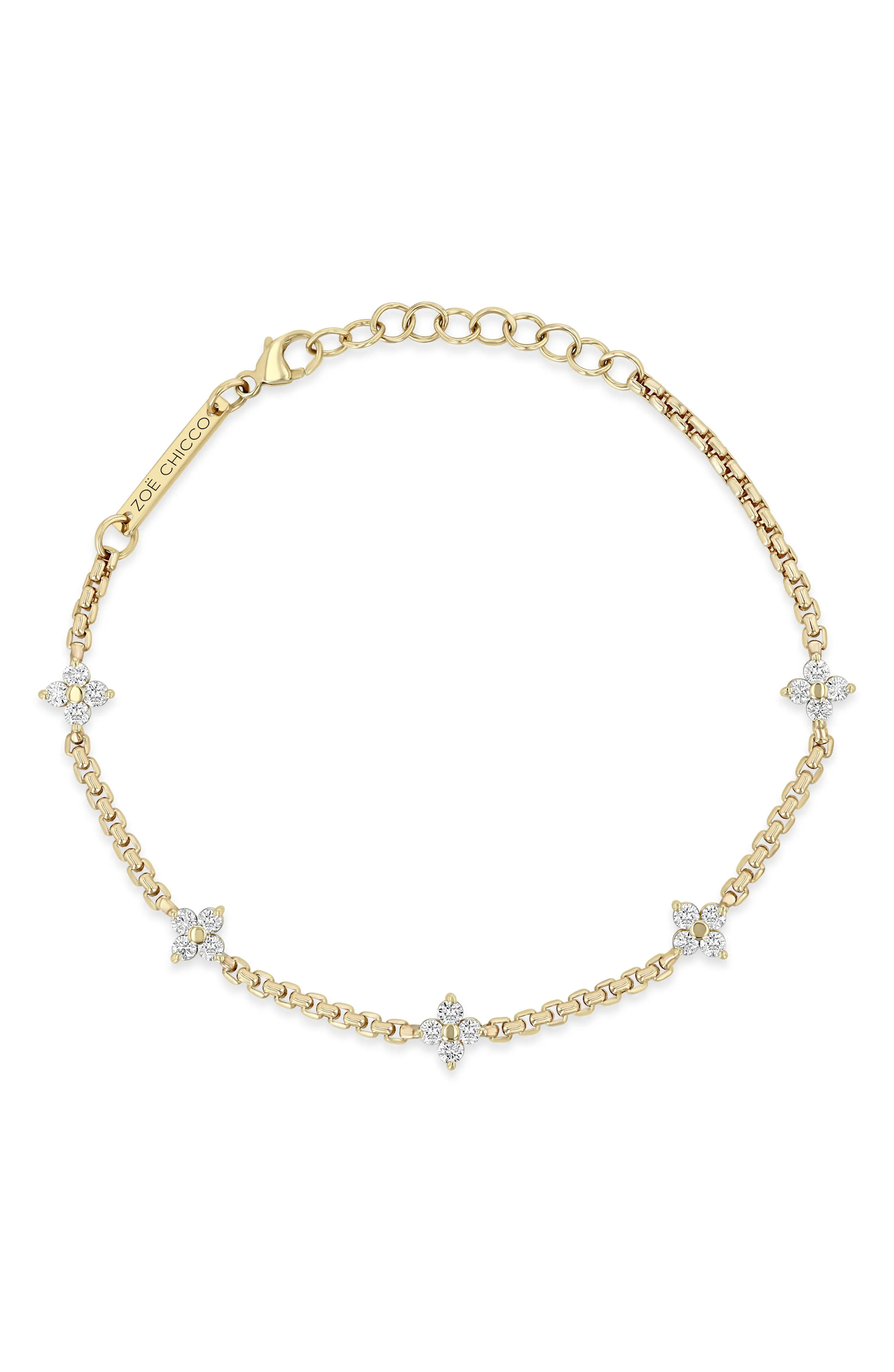 14K Gold Diamond Station Bracelet | Nordstrom