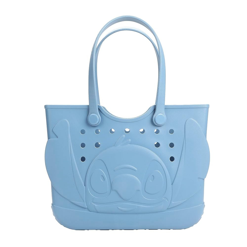 Disney Stitch 3D Character Face Blue 16.5" EVA Molded Gummy Tote | Amazon (US)