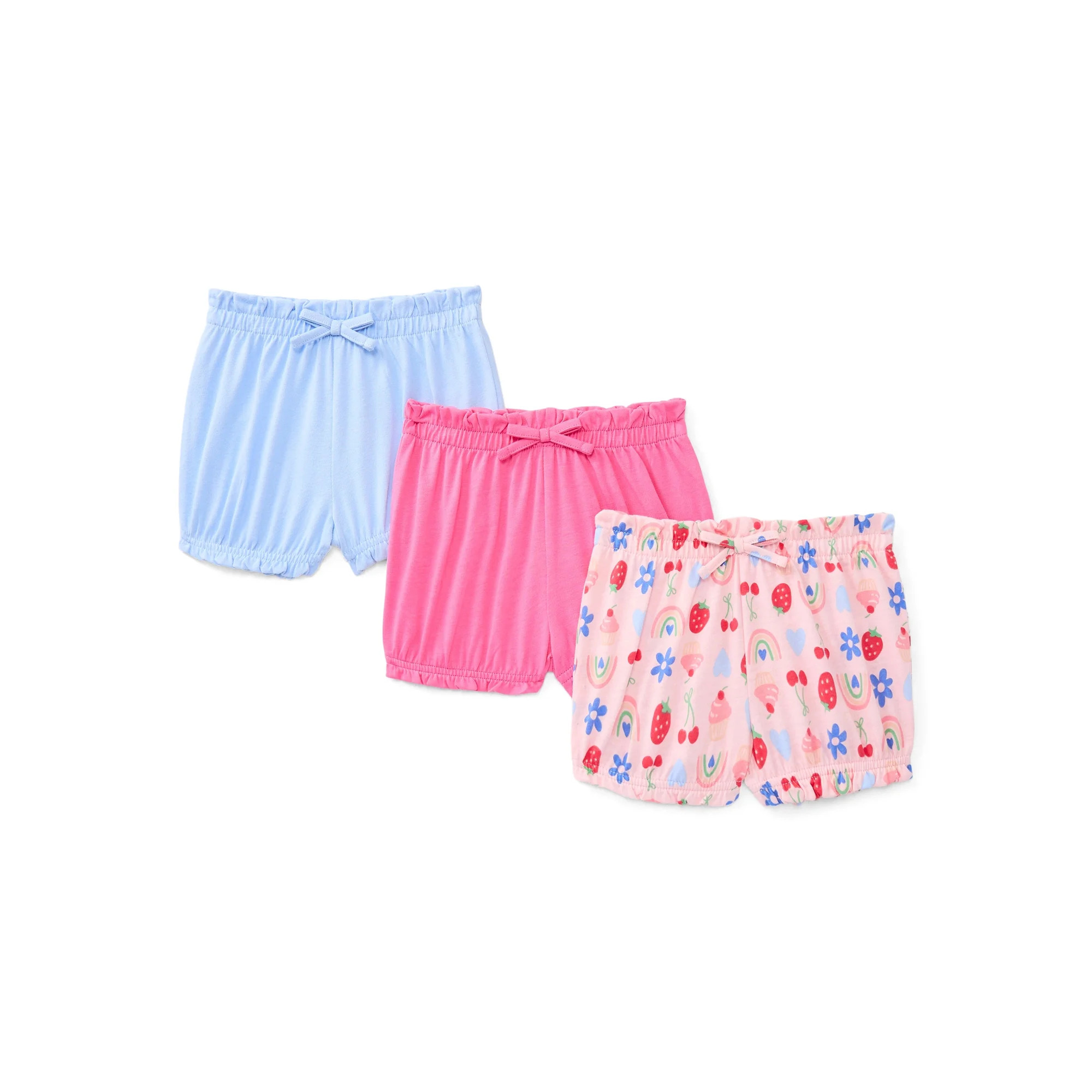 Wonder Nation Baby Girls Bubble Shorts, 3-Pack, Sizes 0-24 Months | Walmart (US)