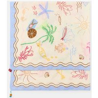 Zara - Crab And Fish Print Scarf - Ecru - M - Woman | Zara US