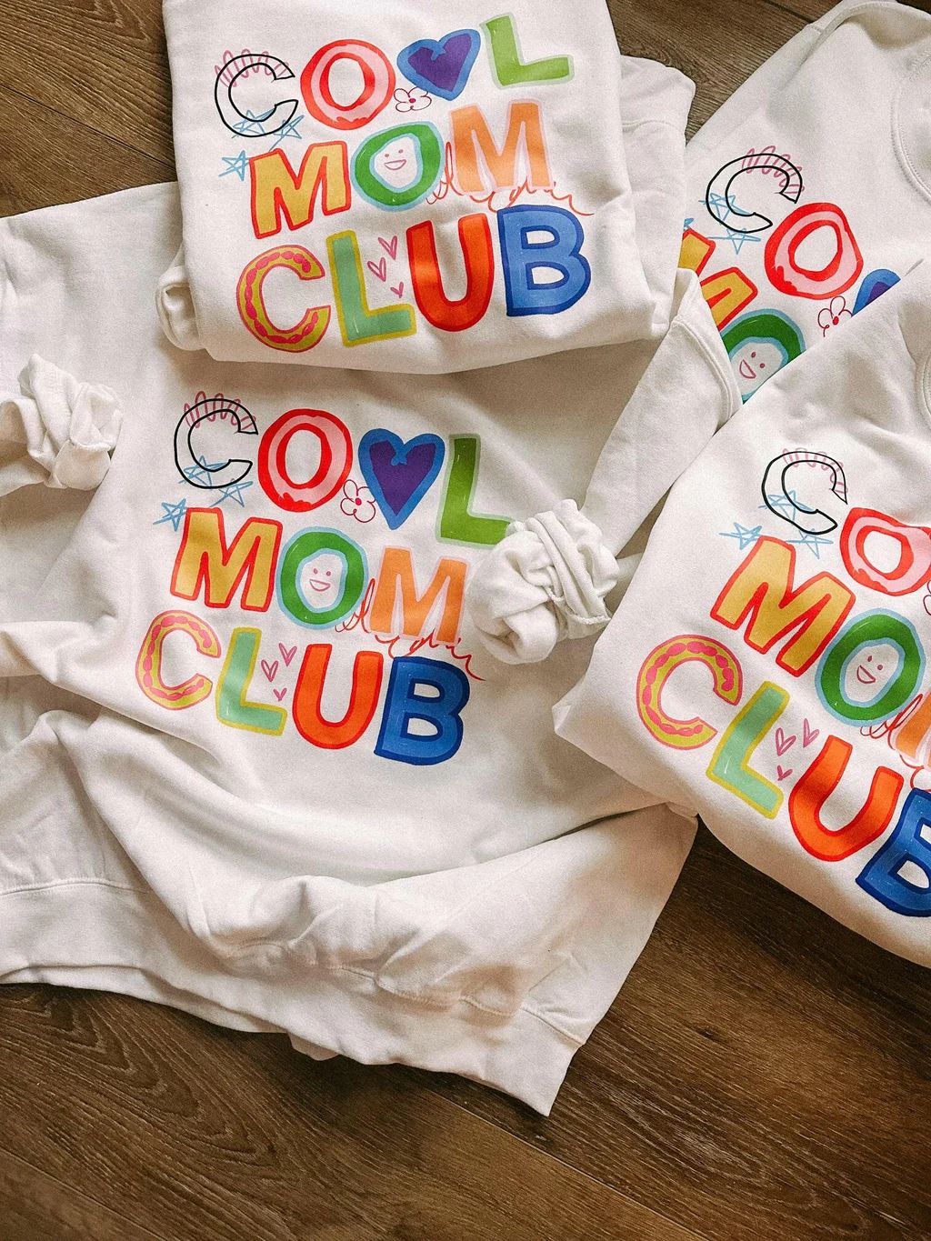 real cool mom club white sweatshirt | Etta+East