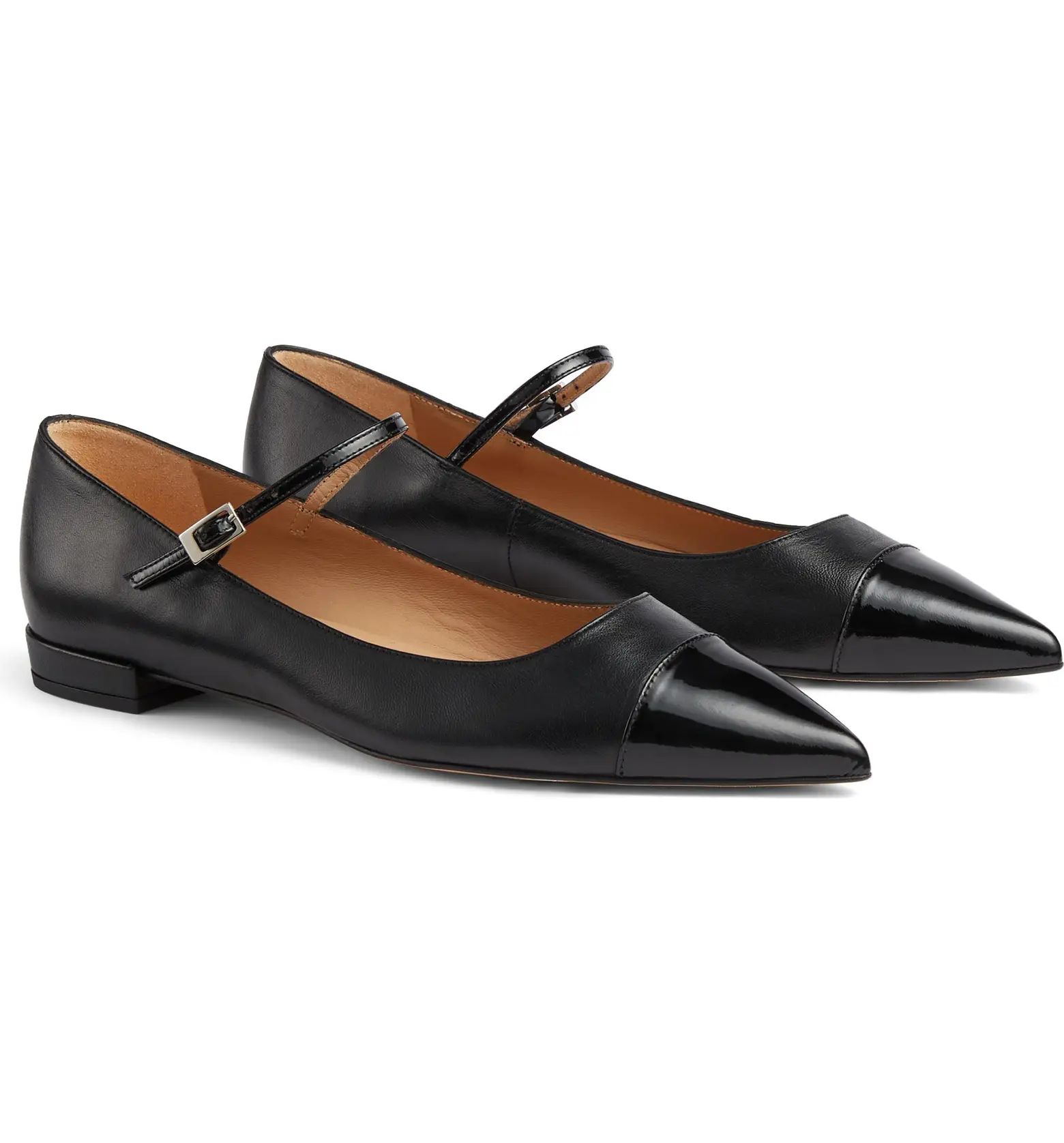 Monty Pointed Cap Toe Mary Jane Flat (Women) | Nordstrom