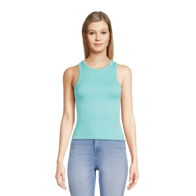 No Boundaries Juniors Seamless High Neck Tank Top - Walmart.com | Walmart (US)