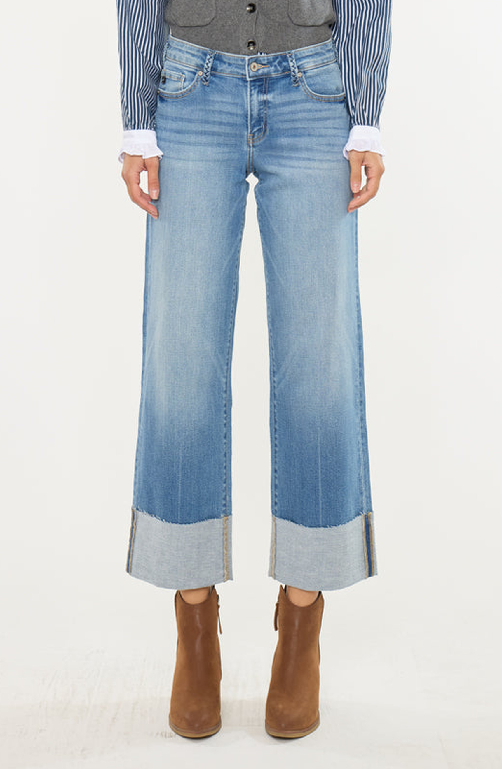 Kenny Mid Rise Crop Wide Leg Jeans | Nordstrom