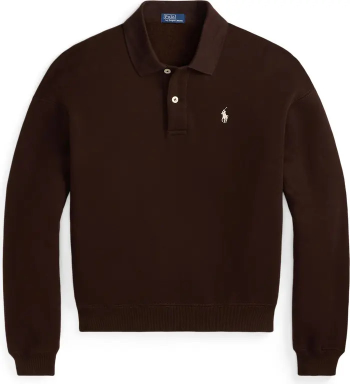 Cotton Blend Fleece Polo Sweatshirt | Nordstrom