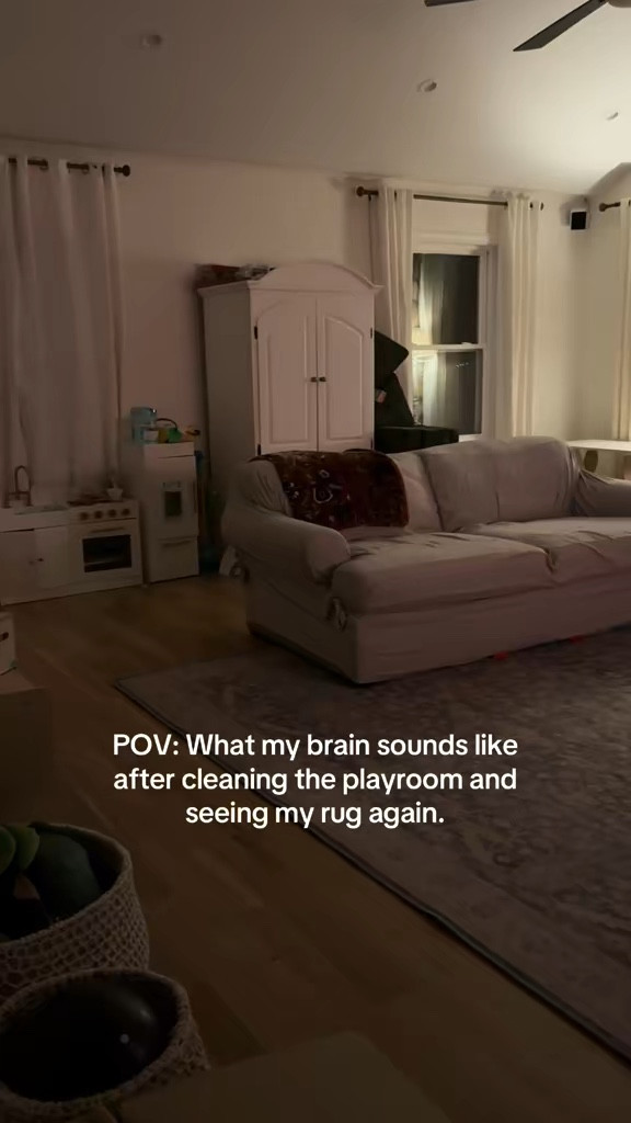 Our playroom rug is beautiful, but easy to clean because it’s a flat weave with no pile. It adds the perfect subtle splash of color and pattern! This is the 9x12 size  

#LTKHome #LTKBaby #LTKFamily