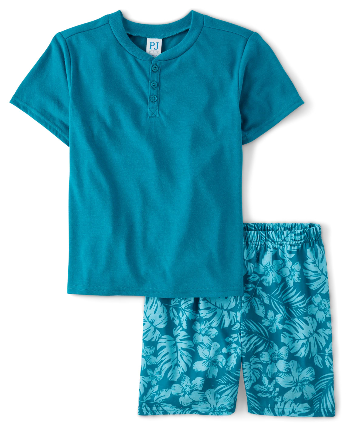 Boys Tropical Henley Pajamas - blue | The Children's Place