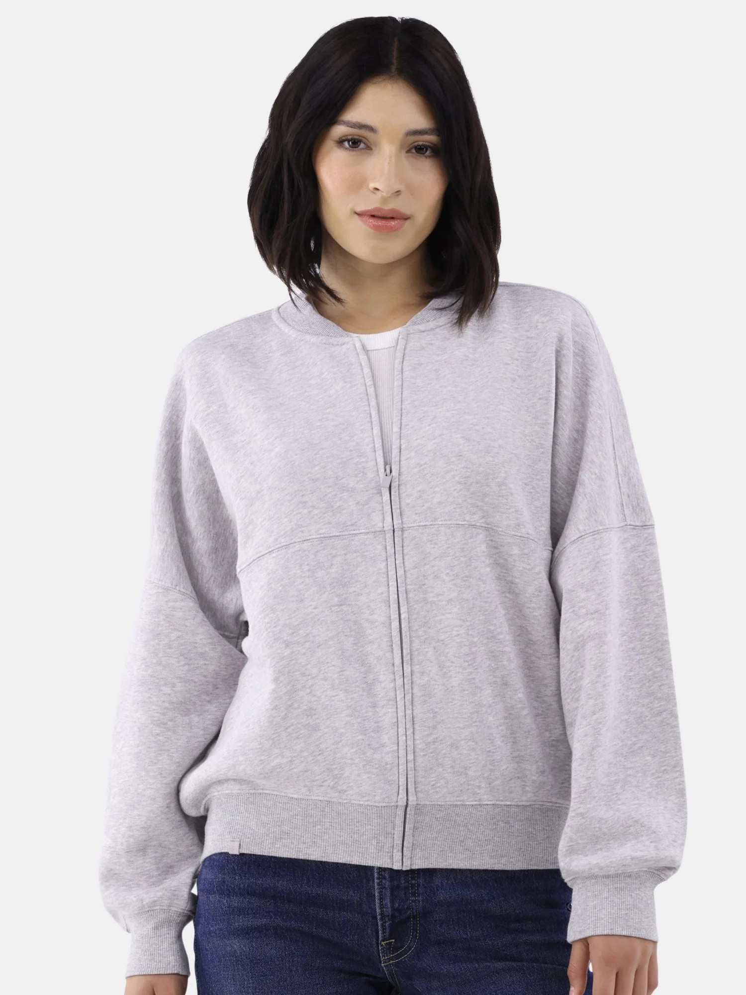 Avia Women's Fleece Bomber Zip-Up Sweatshirt, Sizes XS-XXXL - Walmart.com | Walmart (US)