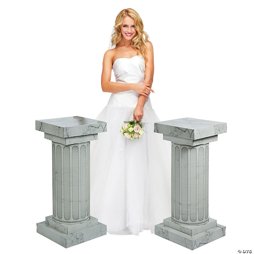 3 Ft. Marble-Look Fluted Column 3D Cardboard Pillars - 2 Pc. | Oriental Trading Company