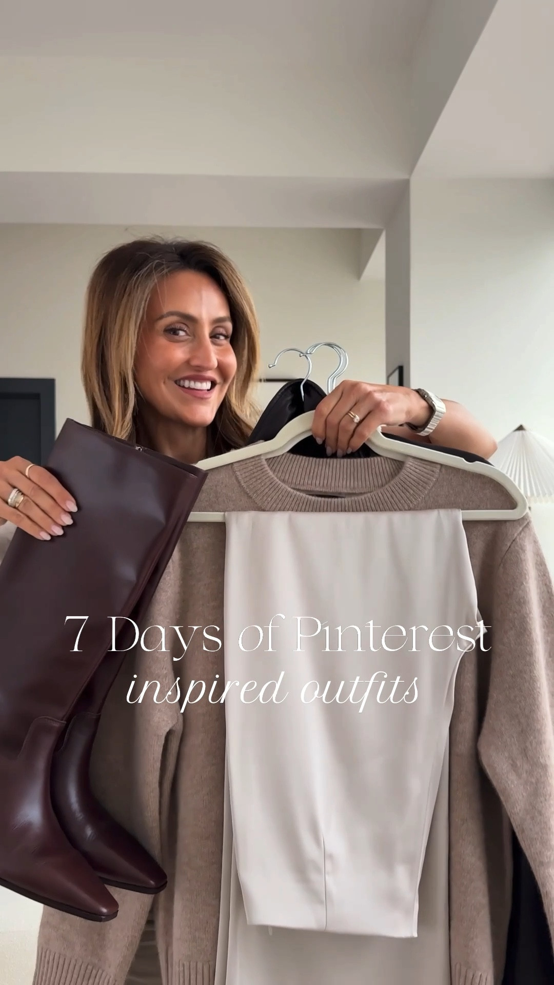 Day 3 of 7 Pinterest Inspired outfits - transitioning weather edition 🫶🏽 satin pants and cashmere sweater! 

Comment PINTEREST and I’ll send you a DM with all of the links to shop 💫 you can always check my stories for direct links, highlights or shop via link in my bio! 

Satin pants, quince cashmere sweater, high collar leather jacket, tall riding boots, demellier midi New York medium bag, early fall outfit 


#LTKStyleTip #LTKSeasonal #LTKShoeCrush