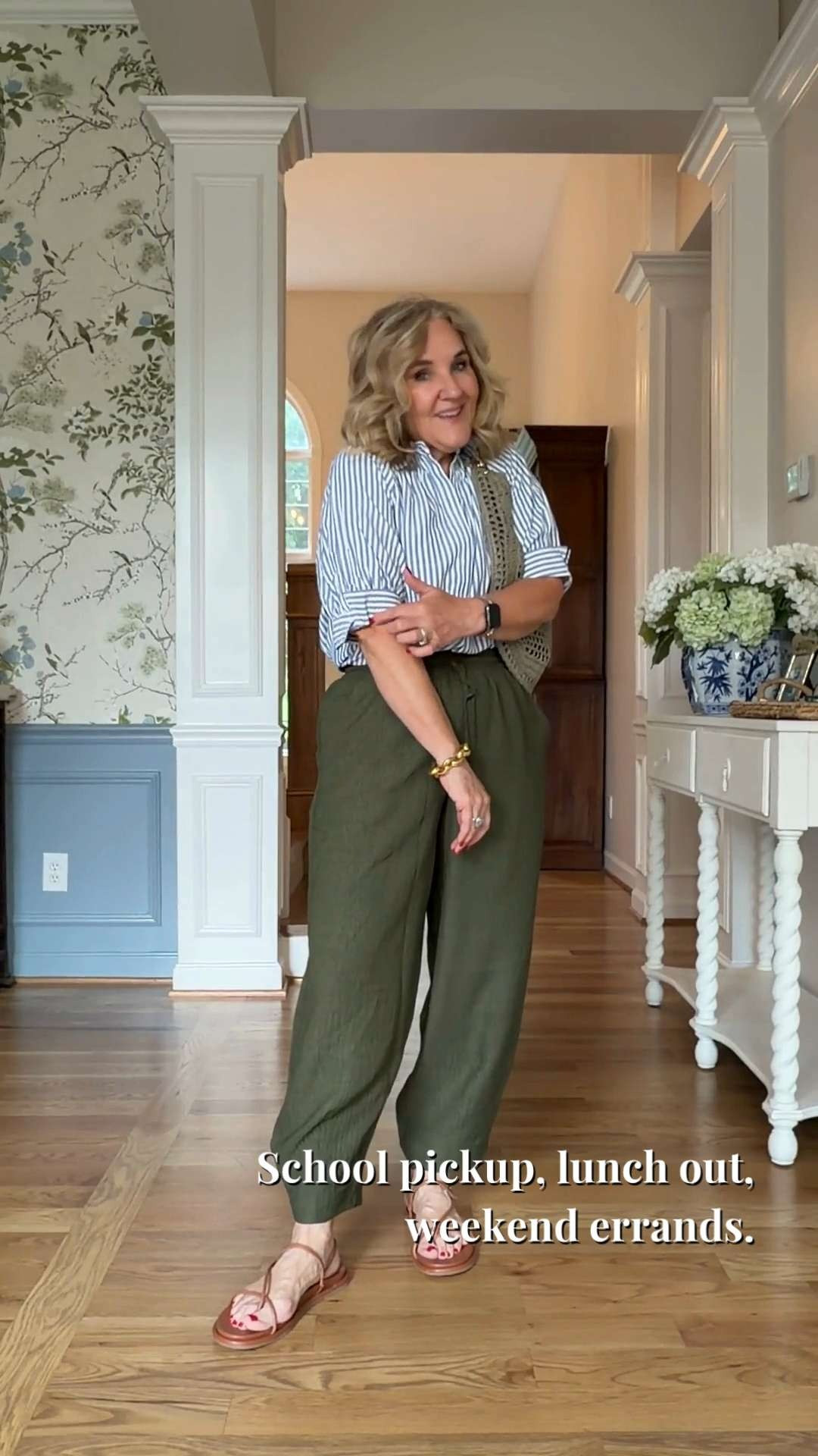 Tap the bell 🔔, heart ❤️ this post, and save for later!

If wide-leg pants usually feel bulky or overwhelming, this outfit solves that problem.

✔️ The pants have a relaxed drape without adding extra volume
✔️ Lightweight fabric moves easily and stays comfortable all day
✔️ The popover top adds polish without feeling fussy

Fit notes: Top runs true to size. Pants run generous through the waist, so sizing down may give a better fit.

Easy for school pickup, lunch with friends, casual travel days, or weekend errands.

If you've been looking for comfortable pieces that still feel put together, this one is worth a look. 

 #LTKootd #LTKOver40 #LTKSaleAlert