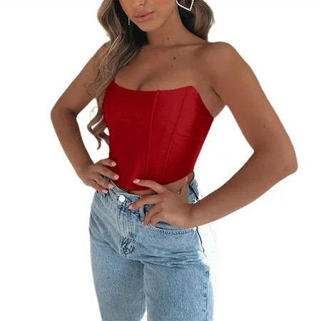 Summer Sexy Female Crop Tops Women Sleeveless Straps Bralette Bustier Top | Walmart (US)