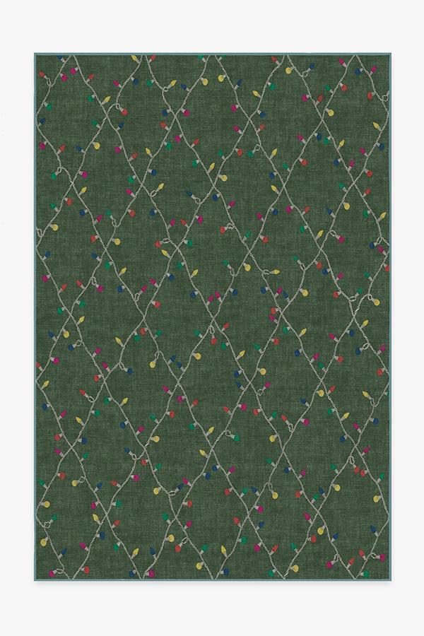 Holiday Lights Green Rug | Ruggable