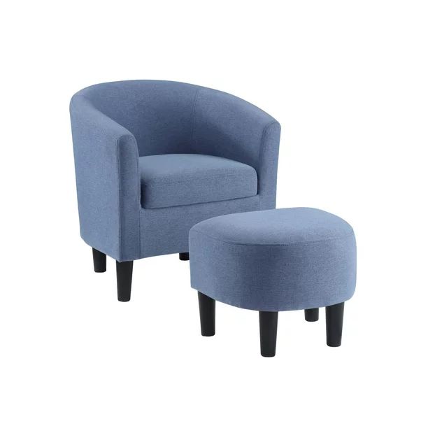 Convenience Concepts Take a Seat Churchill Accent Chair with Ottoman, Blue Fabric | Walmart (US)