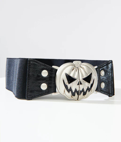 Unique Vintage Black Pumpkin Cinch Belt | UniqueVintage