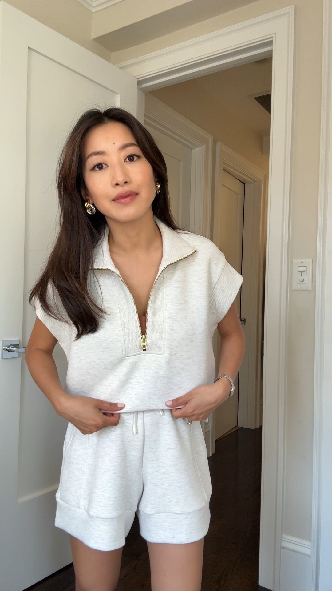 Petite friendly Varley sets. So easy to throw on and go. 

This cap sleeve top is one of their shortest length and most petite friendly tops! No need to tuck. And The doublesoft fabric is super soft against the skin.

• Kelly half-zip top xxs
• Atrium shorts xxs 

•Madewell woven tote 
• Madewell flats 5 H comfortable and airy. I’d Size up if between sizes

Travel outfit, lounge set, busy mom on the go style

#LTKSummerEdit 

#LTKPetite #LTKSeasonal