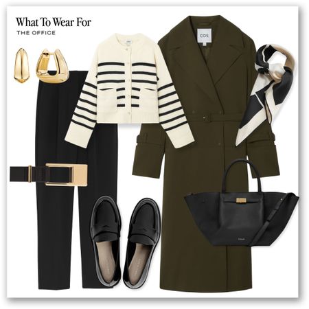 Stripes for spring 

Cardigan season, trench coat, office outfit, workwear, loafers, straight trousers, leather tote bag, Parisian chic 

#LTKworkwear #LTKSeasonal #LTKstyletip