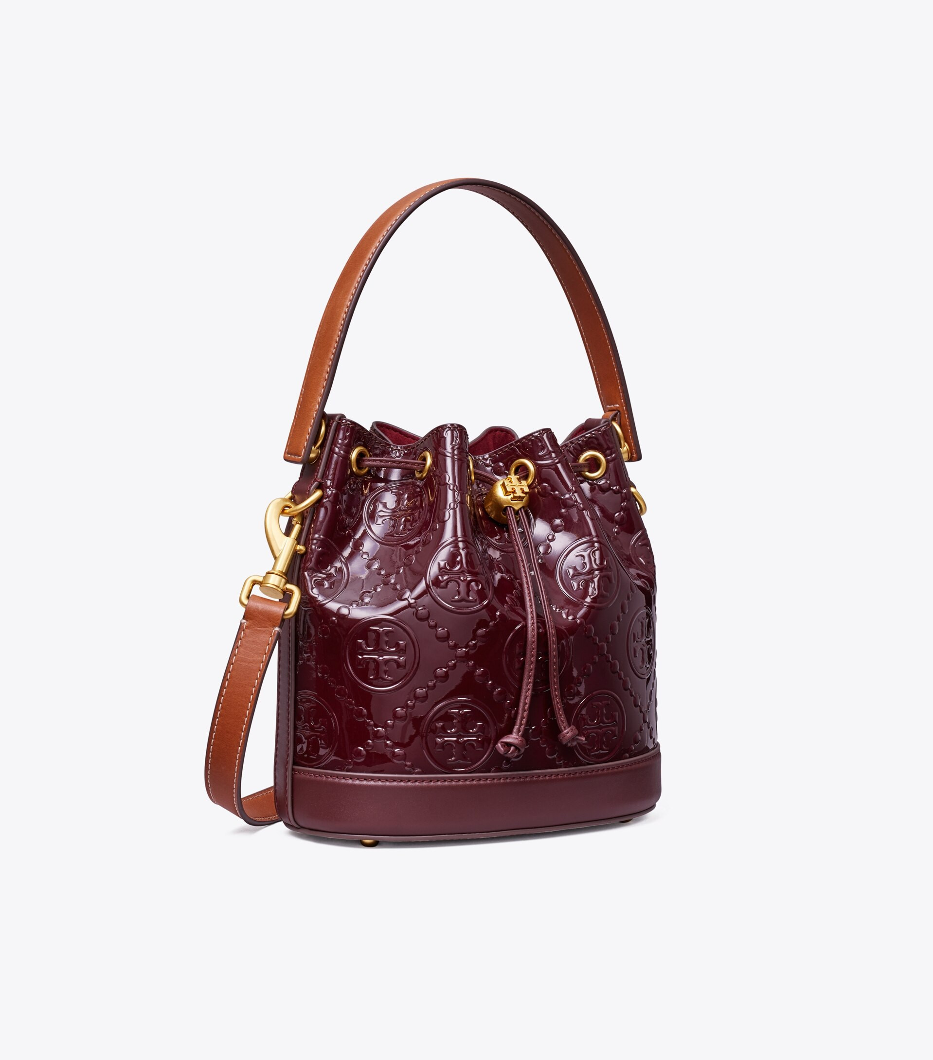 T Monogram Patent Embossed Bucket Bag | Tory Burch (US)