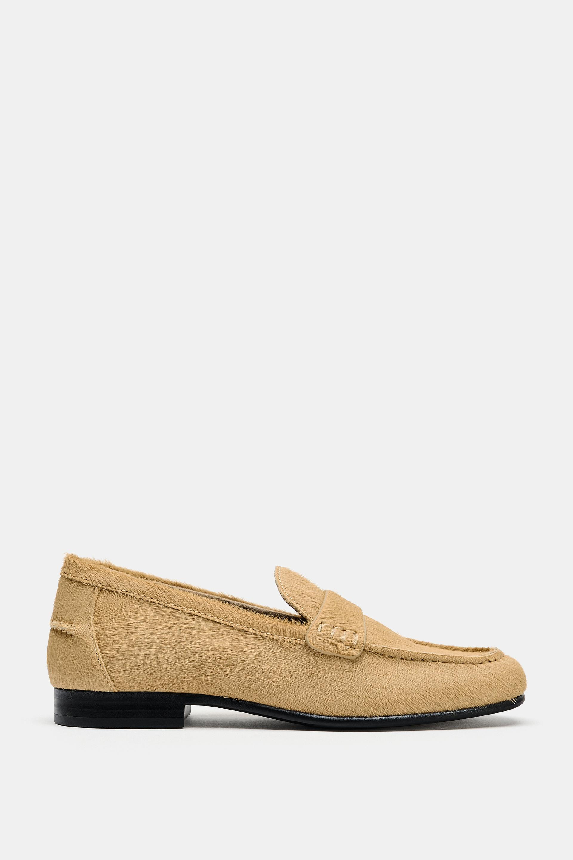 MOCASSINS EN CUIR EFFET FOURRURE | Zara FR