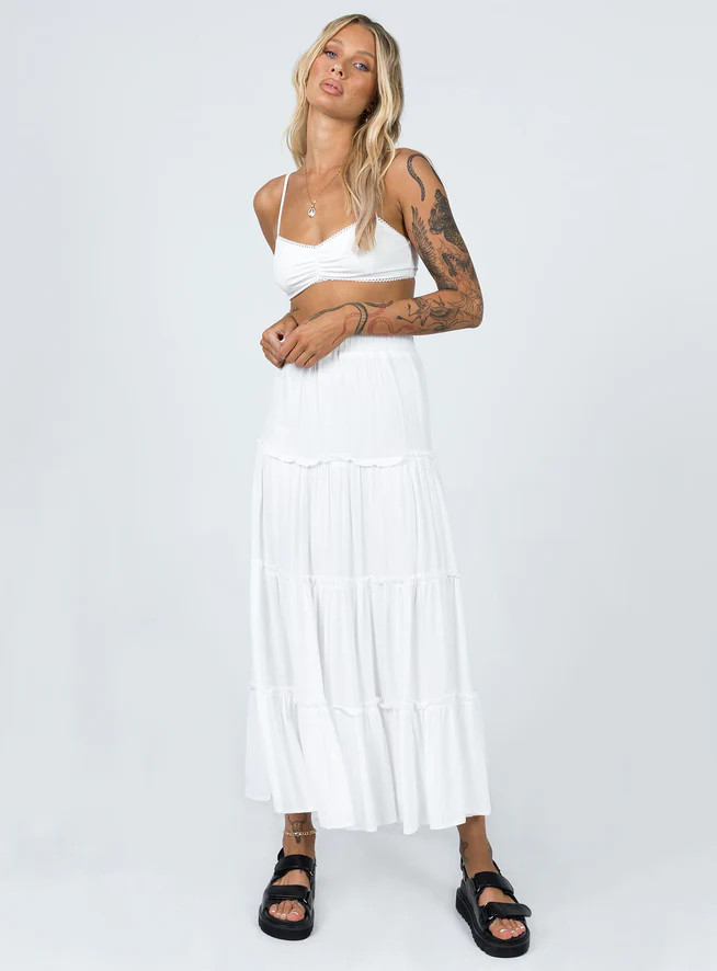 Miriah Maxi Skirt White | Princess Polly US