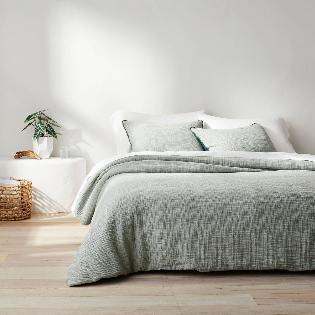 Textured Chambray Cotton Comforter & Sham Set - Casaluna™ | Target