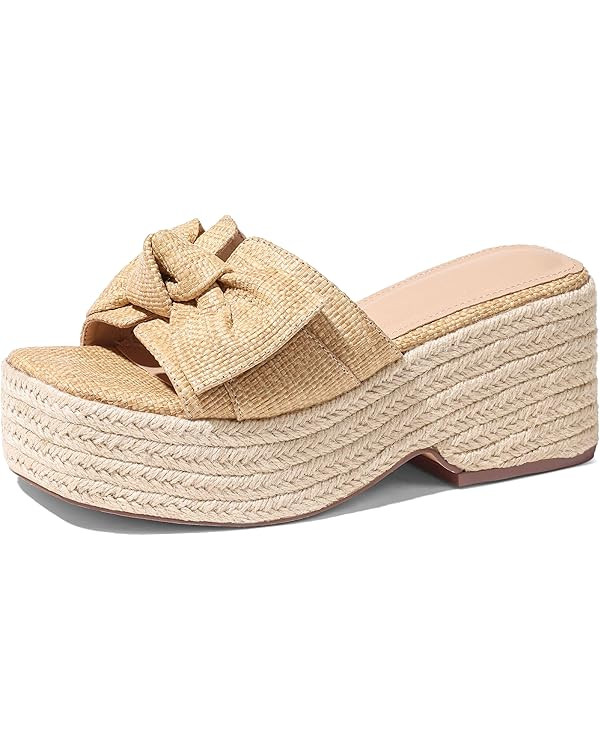 Erocalli Platform Wedge Sandals With Bow Open Toe Espadrilles for Women Slip On Cute Beige Summer... | Amazon (CA)