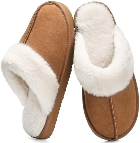 Fuzzy Slippers for Women Cozy Faux Fur House Shoes Winter Warm Memory Foam Slippers for Indoor an... | Amazon (US)