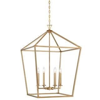 Savoy House Townsend 24 in. W x 36.5 in. H 6-Light Warm Brass Candlestick Pendant Light 3-422-6-3... | The Home Depot