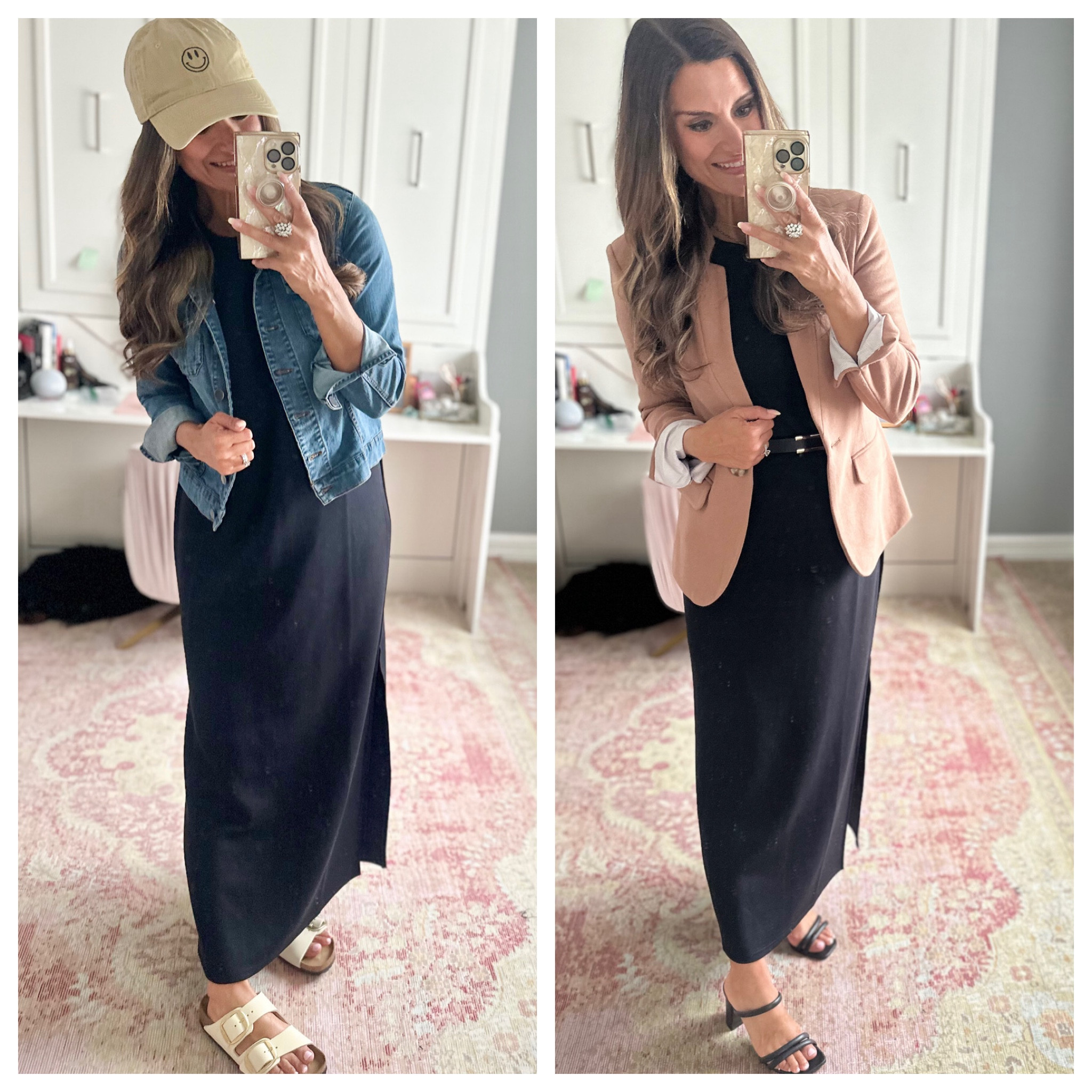 How to style a black dress - Use code CANDACEPXSPANX to save 10% off my dress. Use code CANDACE10 to save 10% off my blazer. I sized up one size to M in the jacket. Everything else is true to size. Wearing a small in the blazer and dress. 

#LTKOver40 #LTKFindsUnder100 #LTKStyleTip