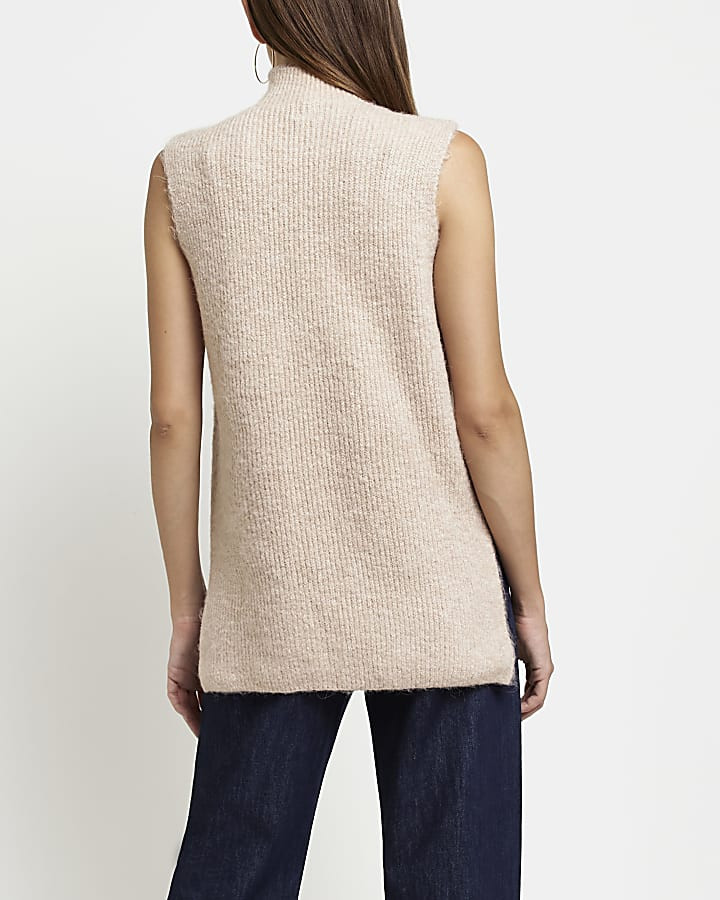 Beige knitted tank top | River Island (UK & IE)