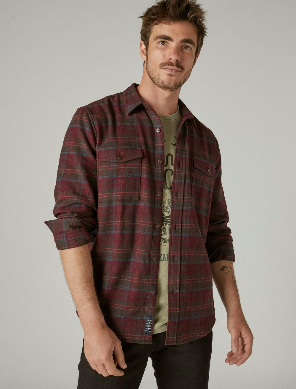 PLAID WORKWEAR CLOUD FLANNEL | Lucky Brand
