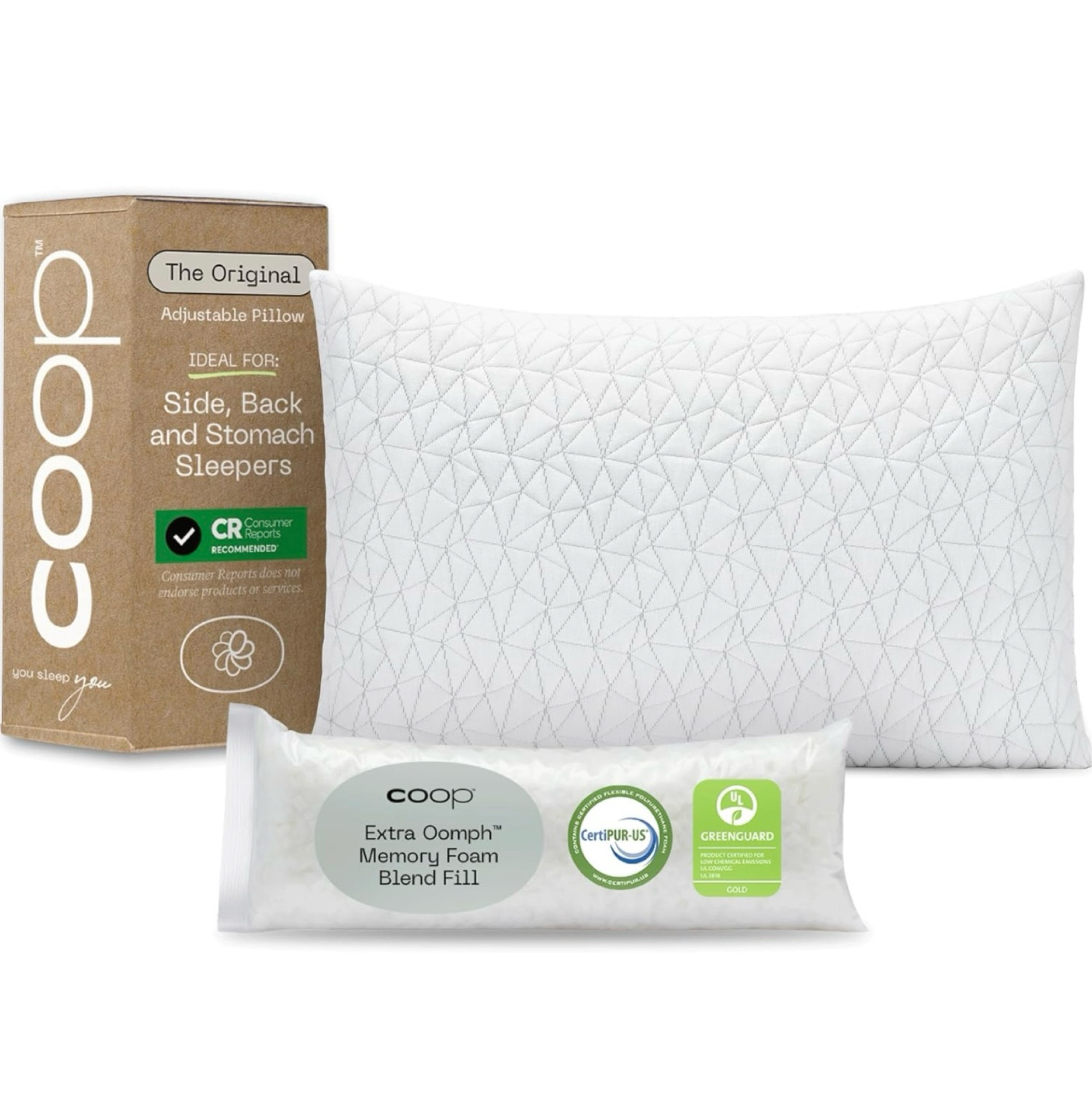 I’ve tried so many pillows and this one is THE ONE!! You can adjust the stuffing inside to suit your sleeping style. For a good nights sleep, worth every penny. 

#LTKhome #LTKGiftGuide