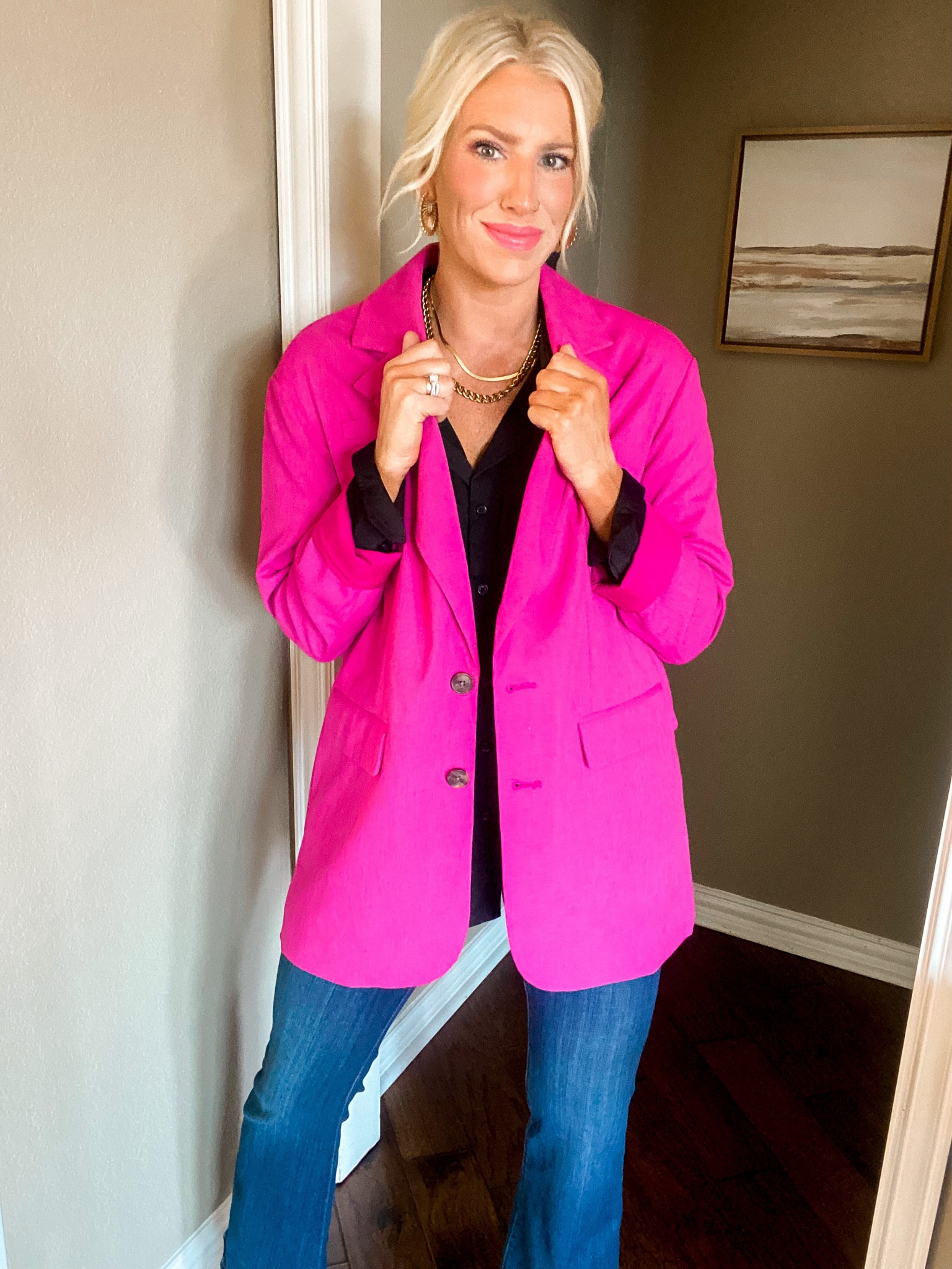 Boyfriend blazer look💕 
Wearing size small + fits TTS with loose silhouette and hip length 

#LTKunder50 #LTKworkwear #LTKstyletip