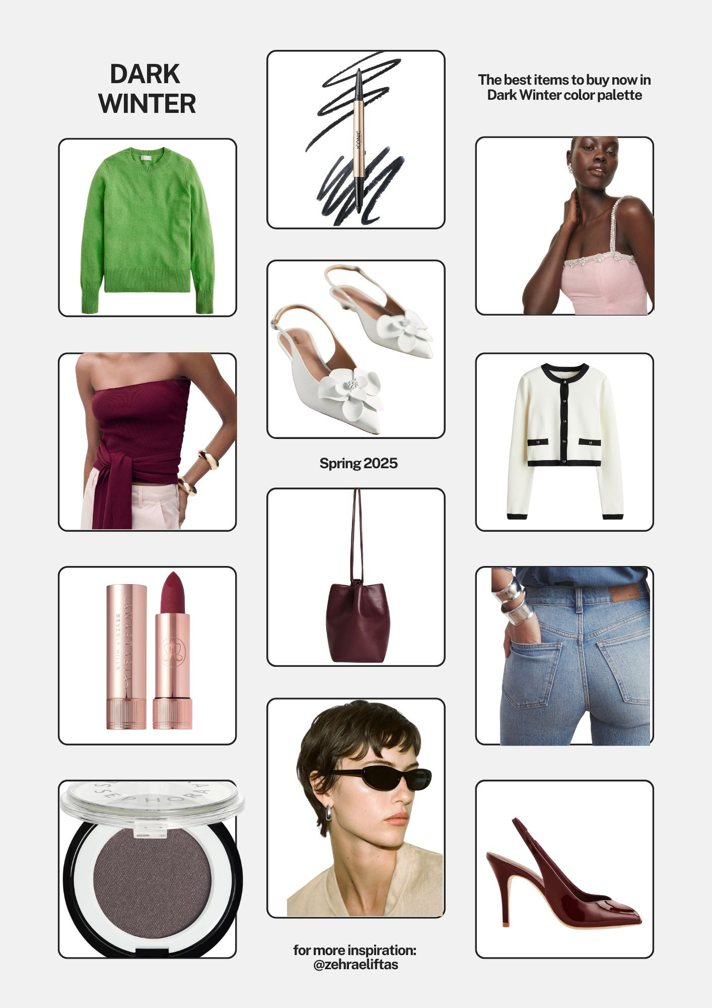 Are you a Dark Winter? Here are the best items to buy right now in your right color palette! #makeup #shopping #DarkWinter #colorpalette  

 #LTKSeasonal #LTKStyleTip #LTKBeauty