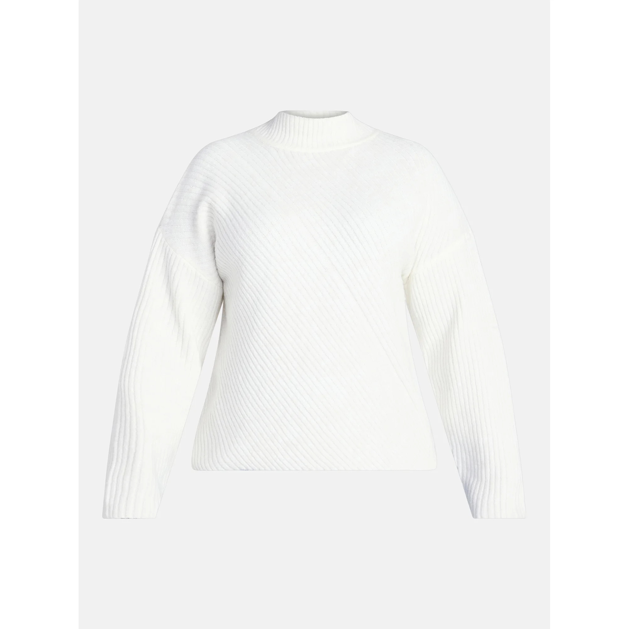 Terra & Sky Women’s Plus Diagonal Ribbed Mock Neck Sweater, Lightweight, Sizes 0X-5X | Walmart (US)