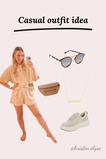 Casual outfit 
Athleisure 
Sneakers 
Necklace is 15% off 

#LTKtravel #LTKFind #LTKstyletip