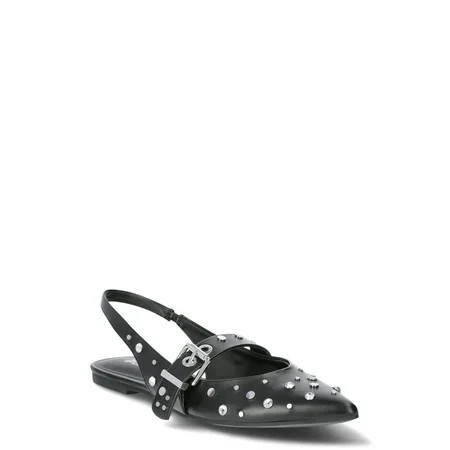 No Boundaries Women s Studded Slingback Flats | Walmart (US)
