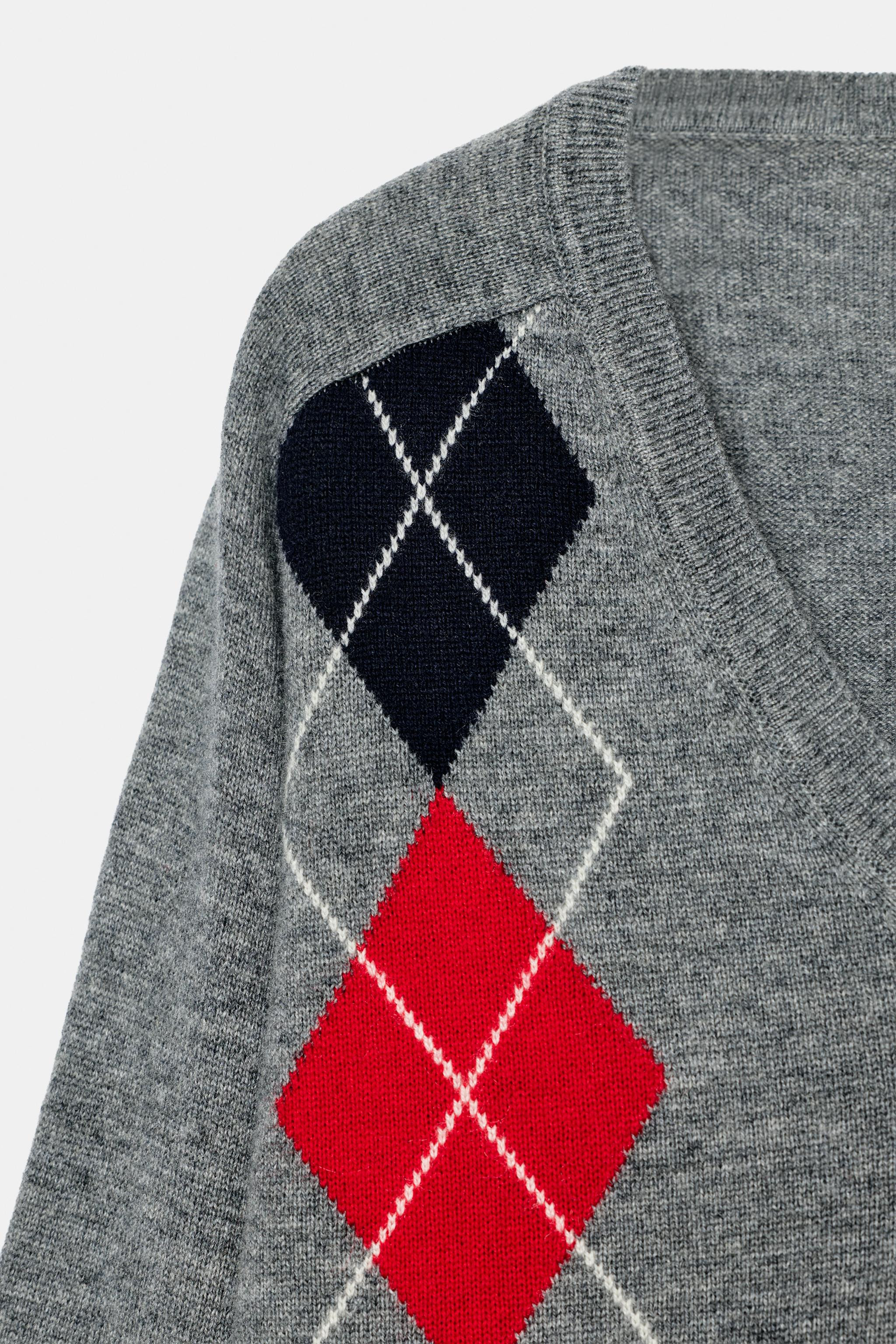 WOOL BLEND ARGYLE JUMPER | Zara UK
