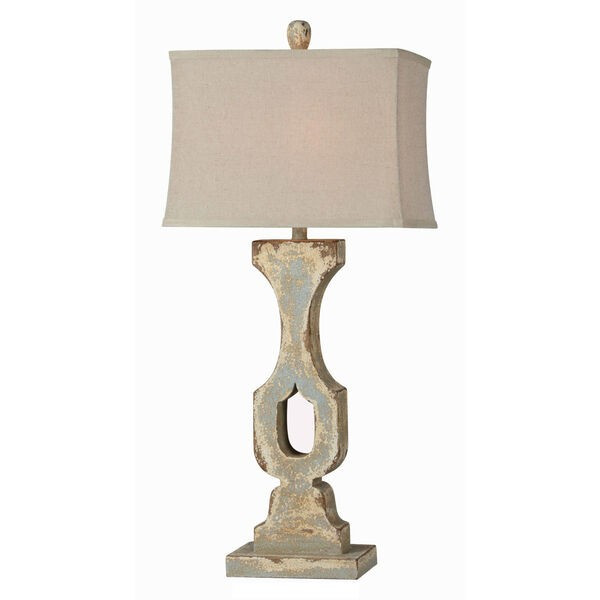 Harlow Distressed Cream and Blue One-Light 36-Inch Table Lamp Set of Two | Bellacor