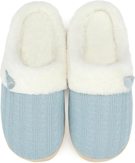 NineCiFun Women's Slip on Fuzzy Slippers Memory Foam House Slippers Outdoor Indoor Warm Plush Bed... | Amazon (US)