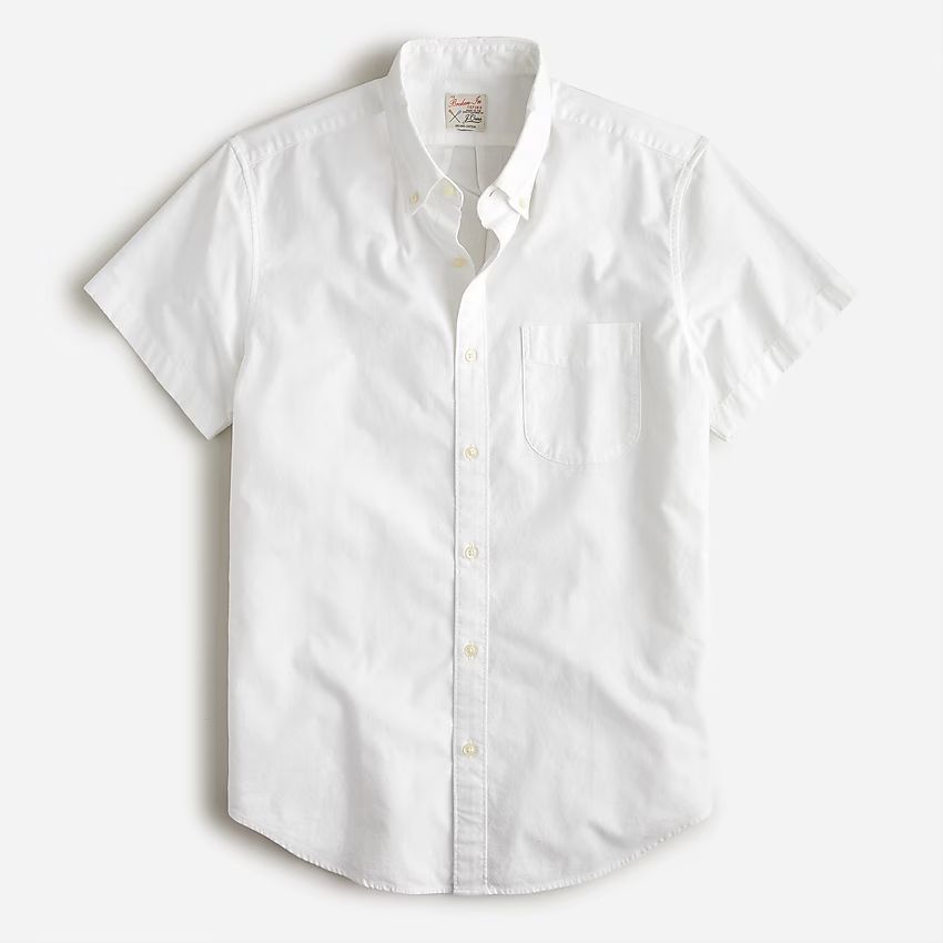 Slim short-sleeve Broken-in organic cotton oxford shirt | J.Crew US