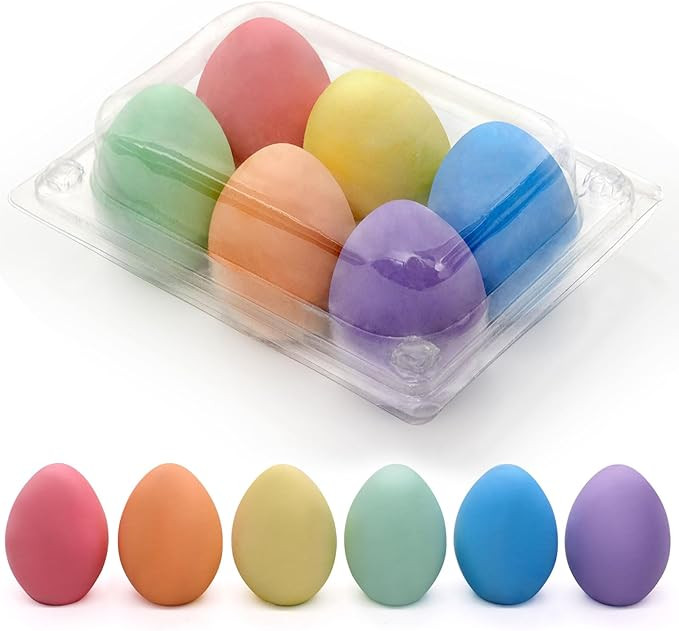 6 PCS Easter Eggs Chalk for Kids, Sidewalk Chalk Easter Basket Stuffers for Kids Boys Girls Toddl... | Amazon (US)